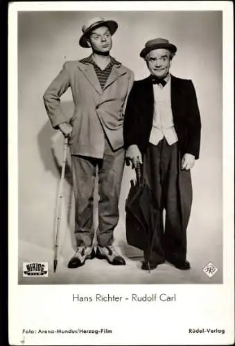 Ak Schauspieler Hans Richter, Schauspieler Rudolf Carl, Film, Knall und Fall als Hochstapler