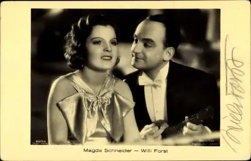 Ak Schauspieler Willi Forst und Magda Schneider, Filmszene