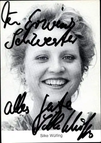 Ak Schauspielerin Silke Wülfing, Portrait, Autogramm
