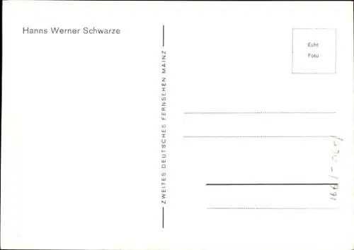 Ak Journalist Hanns Werner Schwarze, Portrait, Autogramm