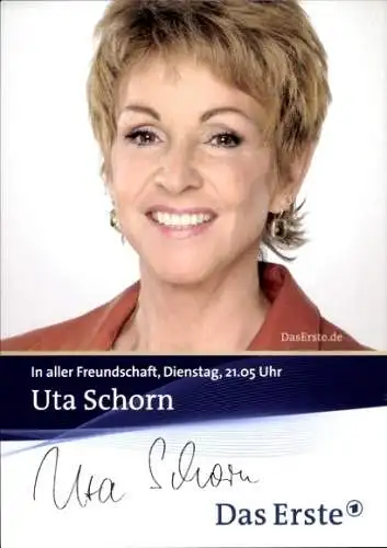 Ak Schauspielerin Uta Schorn, Portrait, Autogramm, In aller Freundschaft