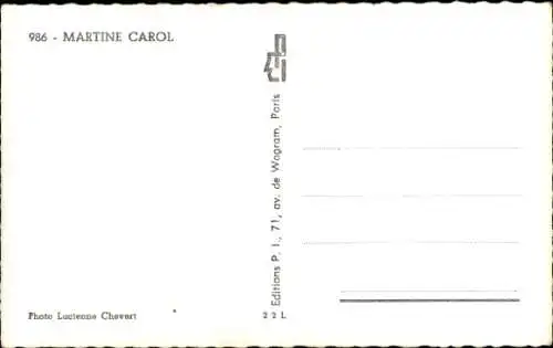 Ak Schauspielerin Martine Carol, Portrait, Handschuhe, blond