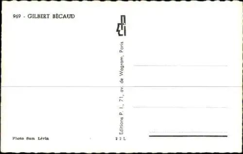 Ak Schauspieler Gilbert Becaud, Portrait