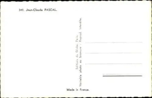 Ak Schauspieler Jean-Claude Pascal, Portrait