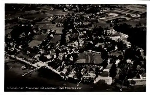 Ak Schondorf am Ammersee Oberbayern, Fliegeraufnahme