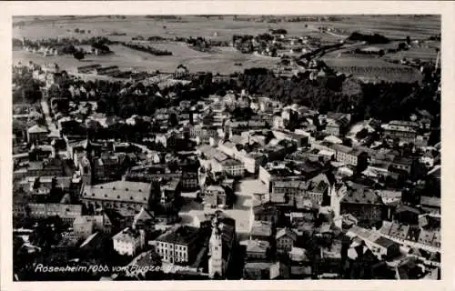 Ak Rosenheim im Alpenvorland Oberbayern, Fliegeraufnahme, Stadtpanorama