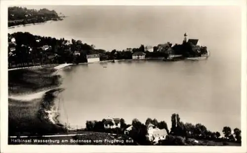 Ak Wasserburg am Bodensee Schwaben, Fliegeraufnahme