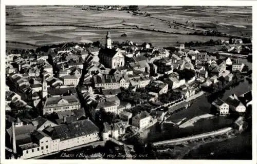 Ak Cham in der Oberpfalz,, Fliegeraufnahme