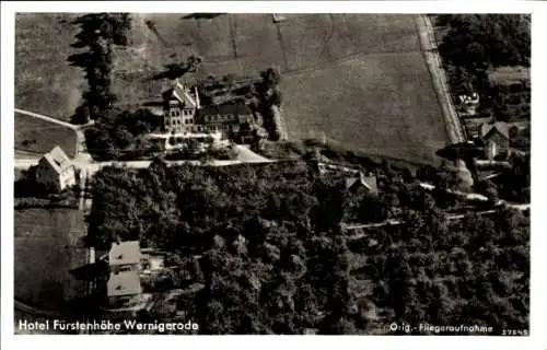 Ak Wernigerode im Harz, Fliegeraufnahme Hotel Fürstenhöhe