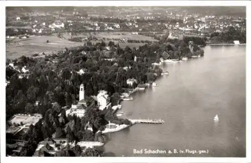 Ak Bad Schachen Lindau am Bodensee Schwaben, Fliegeraufnahme