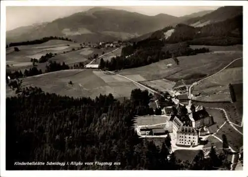 Ak Scheidegg im Allgäu Schwaben, Fliegeraufnahme, Kinderheilstätte