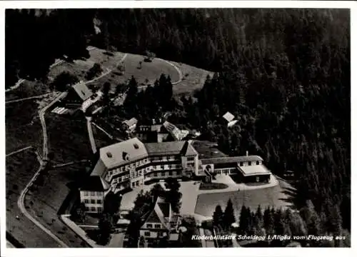 Ak Scheidegg im Allgäu Schwaben, Fliegeraufnahme, Kinderheilstätte