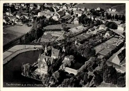 Ak Taufkirchen an der Vils Oberbayern, Fliegeraufnahme