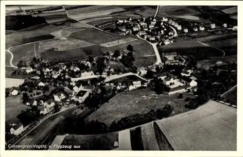 Ak Cossengrün Greiz in Thüringen, Fliegeraufnahme