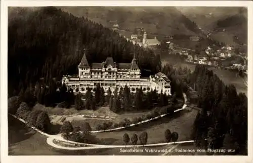 Ak Todtmoos im Schwarzwald, Sanatorium Wehrawald, Fliegeraufnahme