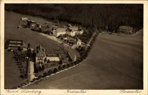 Ak Bad Dürrheim im Schwarzwald, Fliegeraufnahme, Friedrich-Luisenhospiz, Kindersolbad, Landessolbad