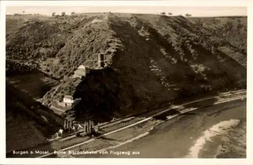 Ak Burgen an der Mosel, Fliegeraufnahme, Ruine Bischofsheim