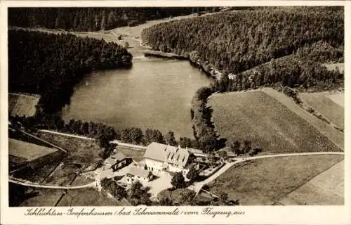 Ak Grafenhausen im Schwarzwald, Fliegeraufnahme, Schlüchtsee