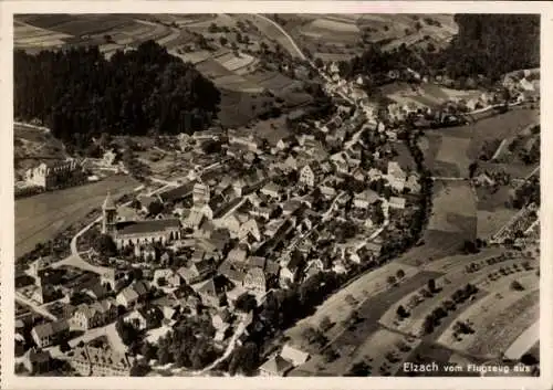 Ak Elzach im Schwarzwald, Fliegeraufnahme