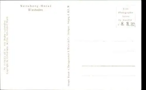 Ak Wiesbaden in Hessen, Neroberg, Fliegeraufnahme, Neroberg-Hotel