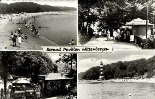 Ak Hamburg Altona Rissen Wittenbergen, Strandpavillon, Strand, Aussichtsturm, Winterhuder