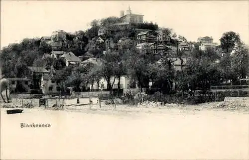 Ak Hamburg Altona Blankenese, Blick auf den Süllberg vom Strand aus