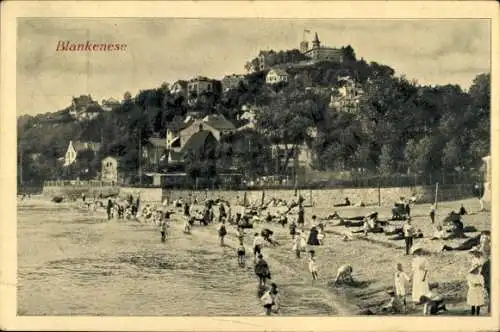 Ak Hamburg Altona Blankenese, Strand, Süllberg