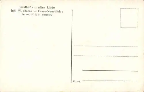 Ak Hamburg Harburg Cranz Neuenfelde, Gasthof Zur alten Linde