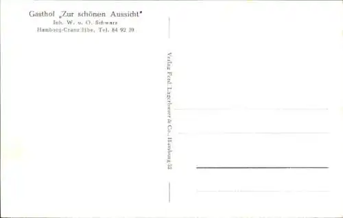 Ak Hamburg Harburg Cranz, Gasthof Zur schönen Aussicht, Straßenpartie