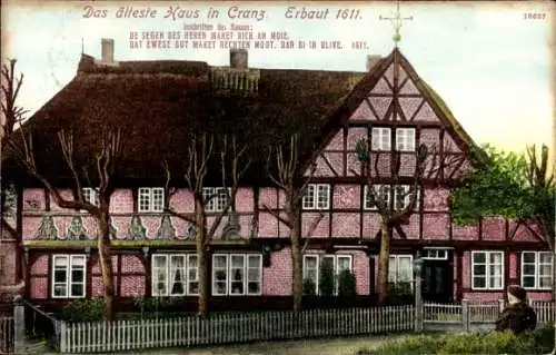 Ak Hamburg Harburg Cranz, ältestes Haus in Cranz, zerstört 1911