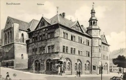 Ak Nordhausen Harz, Rathaus, Vorderansicht