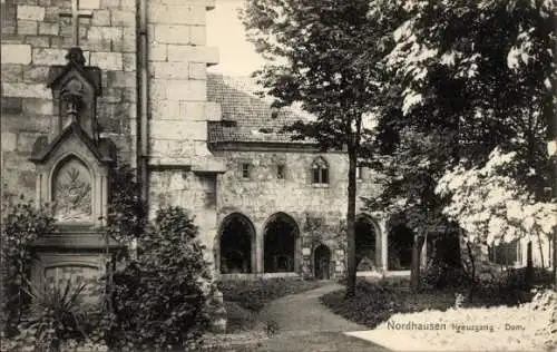 Ak Nordhausen am Harz, am Dom, Kreuzgang, Park