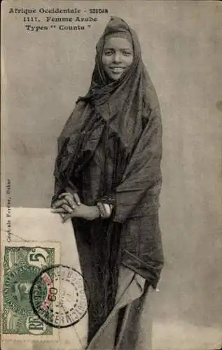 AK Westafrika, Sudan, arabische Frau, Counta-Typ