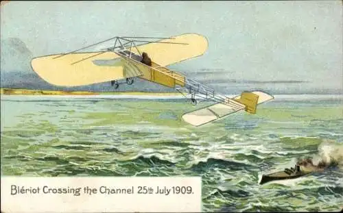 Ak Bleriot crossing the Channel 1909