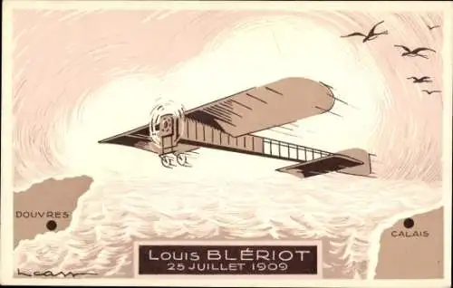 Ak Louis Bleriot, Flug Calais-Dover 1909