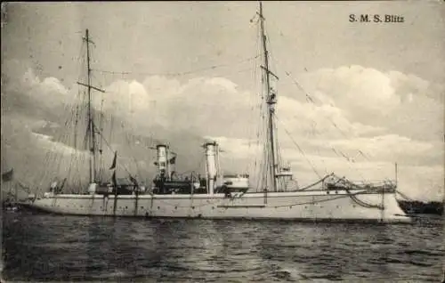 Ak Deutsches Kriegsschiff, SMS Blitz, Kleiner Kreuzer, Kaiserliche Marine