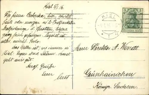 Ak Deutsches U Boot, Signaldienst bei stürmischem Wetter