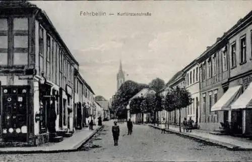 Ak Fehrbellin, Kurfürstenstraße, Geschäfte