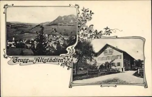 Ak Altstädten Sonthofen im Allgäu, Panorama, Gasthaus