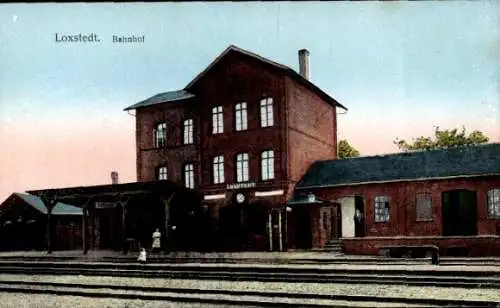 Ak Loxstedt in Niedersachsen, Bahnhof, Gleisseite