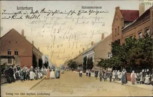 Ak Löderburg Staßfurt im Salzlandkreis, Koloniestraße, Anwohner