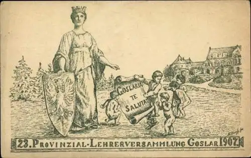 Künstler Ak Goslar am Harz, 23. Provinzial Lehrerversammlung 1907