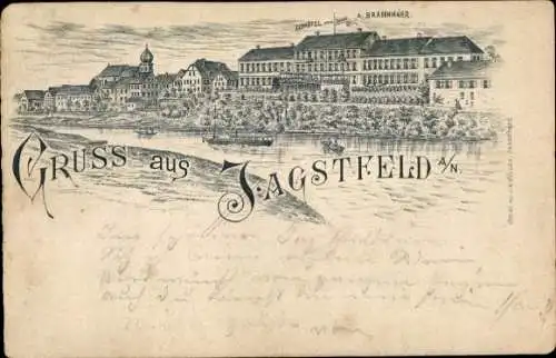 Litho Jagstfeld am Neckar Bad Friedrichshall, Badhotel