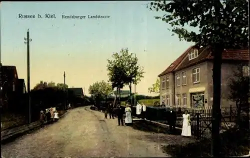 Leuchtfenster Ak Russee Kiel, Rendsburger Landstraße, Geschäftshaus