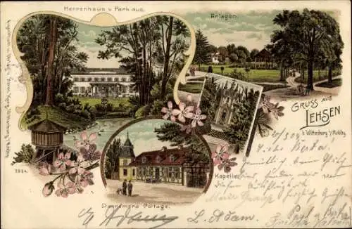 Litho Lehsen Wittenburg in Mecklenburg, Herrenhaus, Dannemora Cottage, Kapelle, Anlagen