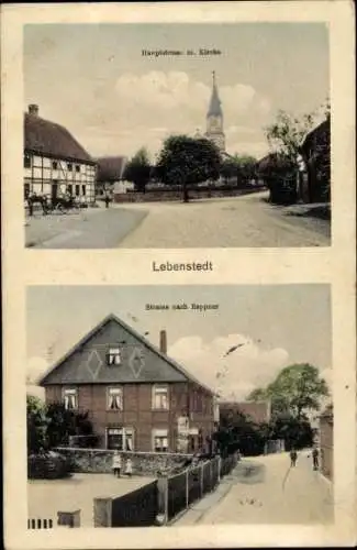 Ak Lebenstedt Salzgitter in Niedersachsen, Hauptstraße, Kirche, Straße nach Reppner