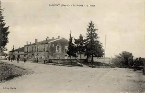 Ak Laimont Meuse, Mairie, Place