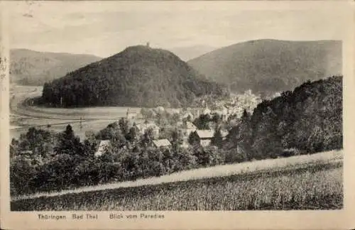 Ak Bad Thal Ruhla in Thüringen, Totalansicht, Blick vom Paradies