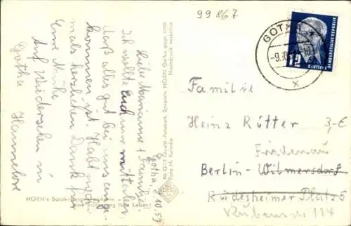 Ak Gotha in Thüringen, Panorama vom Ort, Wachsenburg
