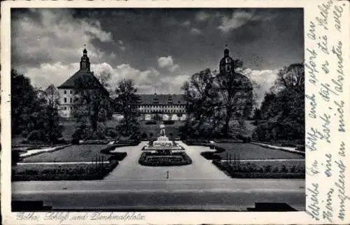 Ak Gotha in Thüringen, Schloss, Denkmalplatz